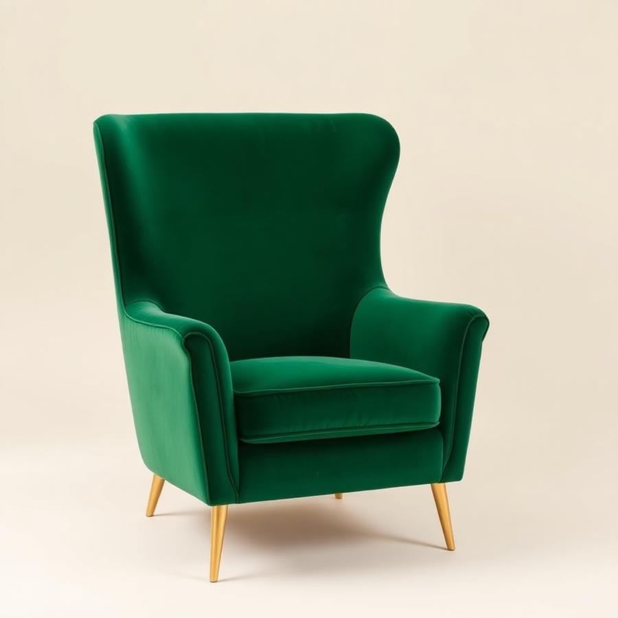 Aurelia Emerald Velvet Armchair